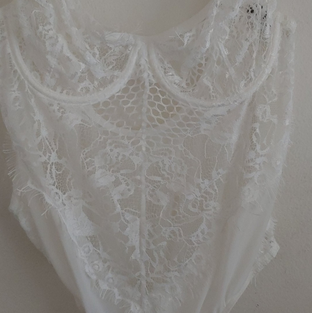 White lace sheer bodysuit